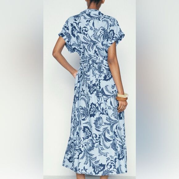 Zara Linen Blend Printed Shirtdress - Picture 3 of 5